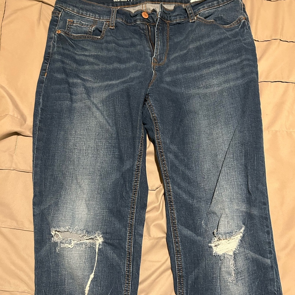 Old Navy Ripped Mid Blue Denim Jeans